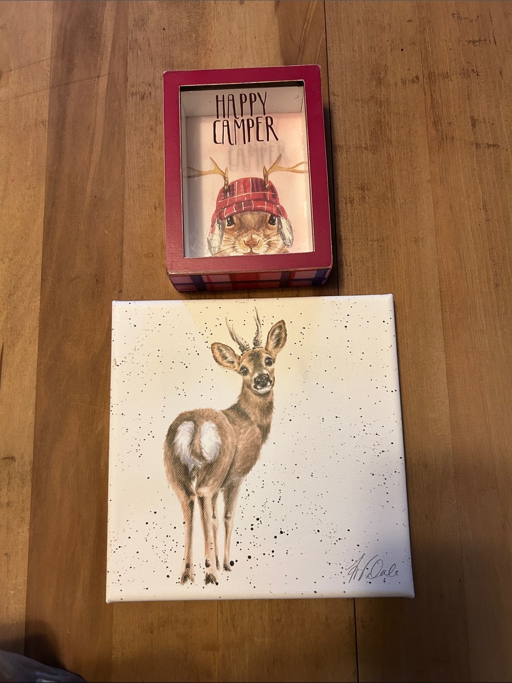 Deer Canvas Wall Art and Primitives by Kathy Happy Camper Shadow Box Wooden Sign